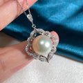 P1589 11-12mm DIY Natural  Freshwater Pearl Charm Pendant Necklace Accessory 925 Sterling Silver Jewelry for Women Without Chain