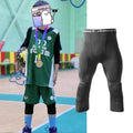 Children 3/4 Length Basketball Shorts with Anti-collision Honeycomb Knee Pads for Kids