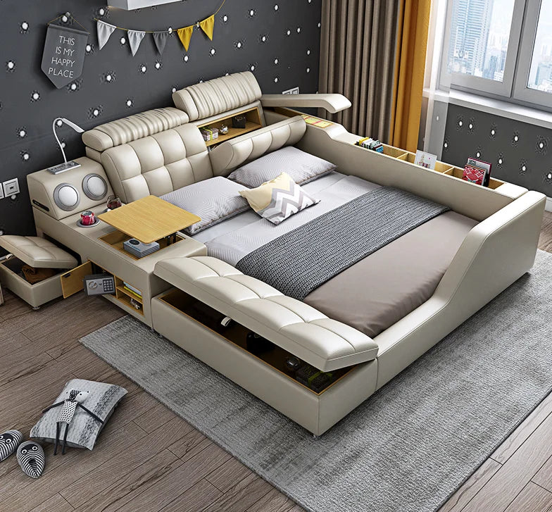 Sofa Bed Leather Living Room Set  Free Shipping Frame with Cup Holder Sale  Queen Sectional China Chinese Modern Nordic Sofa Bed