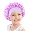 Wholesale Custom Logo Hair Accessories Wide Band Baby Bonnet Solid Color Satin Bonnets Sleeping Cap for Kid