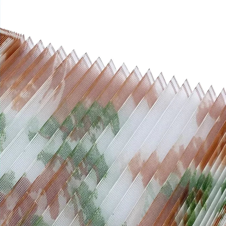 Custom Made Modern Anti Mosquito Colorful Printed Polyester Pleated Mosquito Net for Retractable Screen Doors and Windows