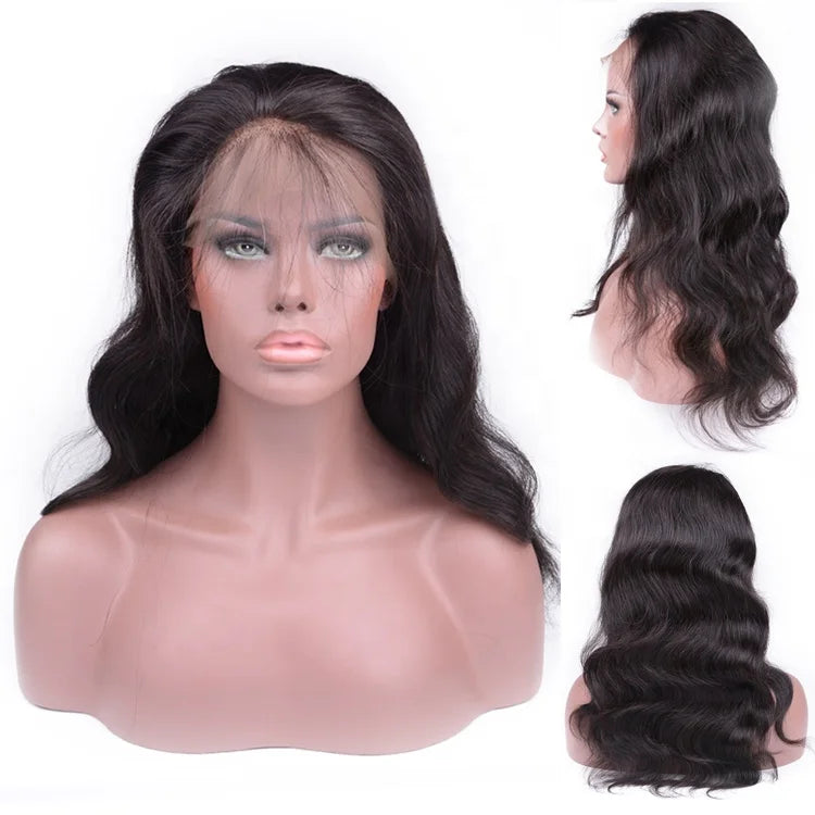 Stock Transparent HD 13x4 Lace Frontal Wig Brazilian Body Wave Glueless Virgin Unprocessed Cuticle Aligned Raw Hair Wigs