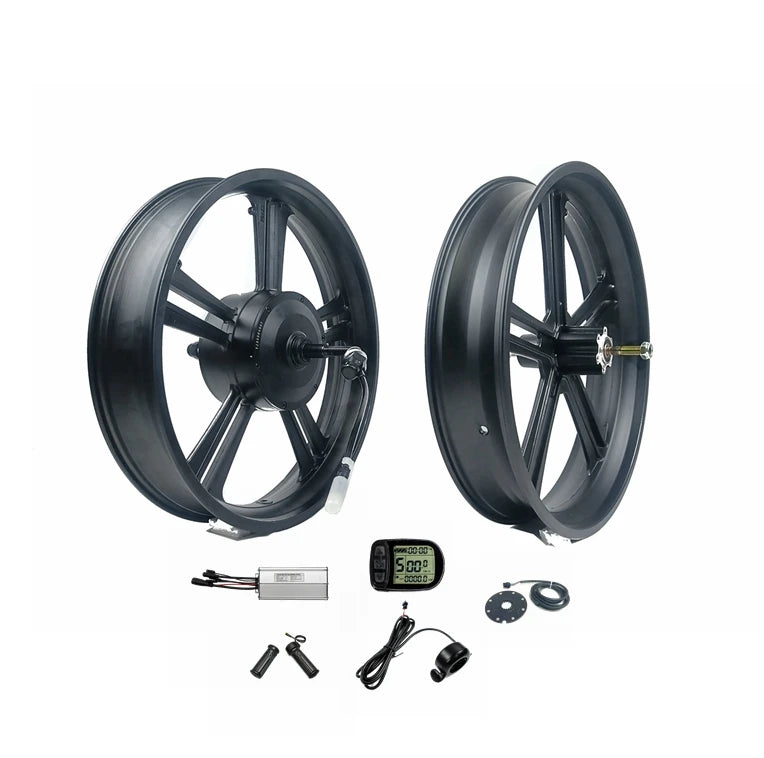 20" Electric Bike Fat Tire 750w 48v Snow Bike Motor Wheel Ebike KT Controller Kit With Front Rim for Fat Folding Bike