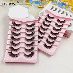 China Factory Direct Sales Faux Mink Eyelashes Vegan 7 Pairs Natural Long Black Lashes