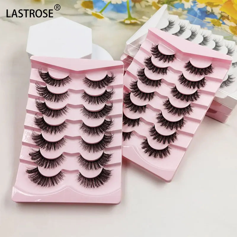 China Factory Direct Sales Faux Mink Eyelashes Vegan 7 Pairs Natural Long Black Lashes