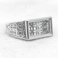Sterling Silver 8*13/9*14/11*16mm Semi Mount Men's Ring Frame Empty Blank Bezel Setting S925 Without Center Stone for DIY Inlay