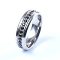 Unisex 6mm Eternity Titanium Wedding Band Comfort Fit Black Cubic Zirconia Inlay Geometric Shape for Men Women's Engagement Gift