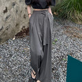 Wholesale 2026 Summer Niche All-match High Waist Pleated Asymmetric Straps Drape Wide Leg Mopping Pants Women's Trousers