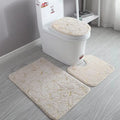 Bath Rug Set 3 Piece Bathroom Contour Rug Toilet Mat Sets Non Slip Microfiber Bath Shower Mat U-Shaped Toilet Rug Combo Set