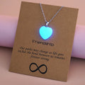 2022 Charms Trendy Brown Message Card Necklace Heart-Shaped Luminous Pendant Necklace Glow Necklace