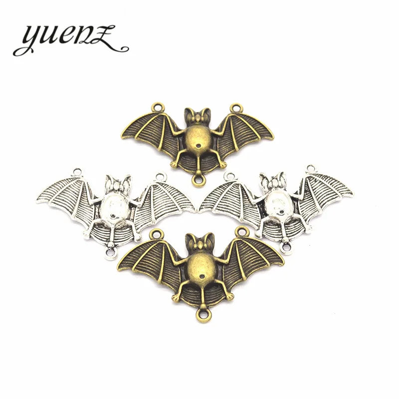 YuenZ 2 Colour Antique Silver Color Animal Bat Charm Fit for Bracelets Necklace DIY Metal Jewelry Making 48*30mm D509