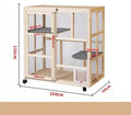 Large Detachable Wooden Playpen for Indoor and Outdoor Use Pulley & Breathable Cat Cage House for Cats