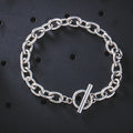 Mens Stainless Steel Bracelet Jewelry Water-proof Stainless Steel T Bar Clasp Oval Link Cable Chain Bracelet Wholesale