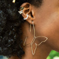 Chic New Fashion Statement: Vintage Butterfly Design Large Earrings Personality Women's Gold Ear Studs and Pendants