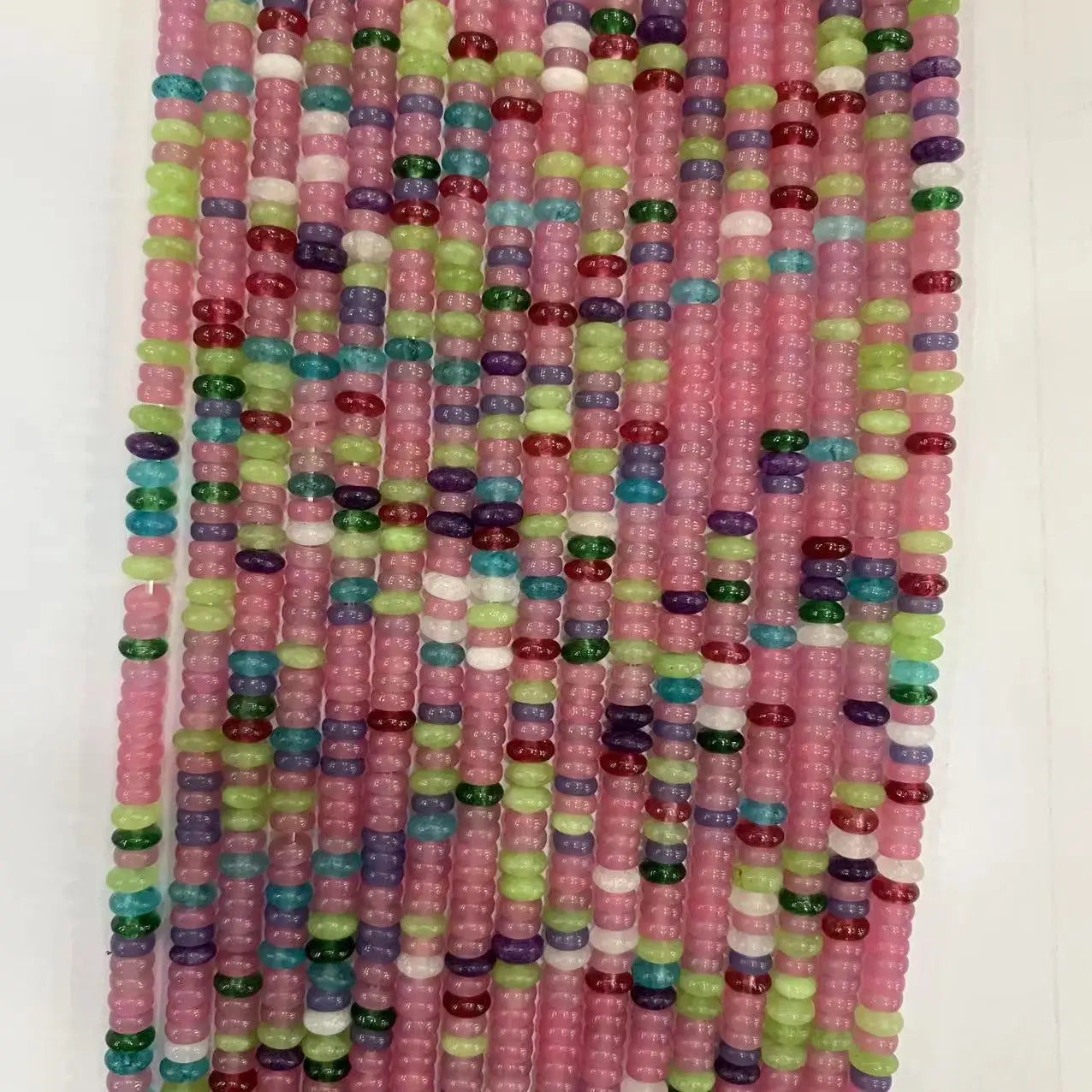 Wholesale 2*4mm Multicolour Jade Stone Abacus Beads Rondelle Gemstone Beads Rondelle Saucer Stones Beads for Diy