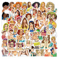 50Pcs Trend Popper Girl Funny Sexy Sticker Woman Girl Notebook Diary Luggage Laptop Guitar Bottles Waterproof Stickers