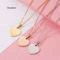 Custom Blank Love Heart Necklace for Couple Women Men Rose Gold Couple Heart Shaped Necklace 18k Gold Heart Pendant Necklace