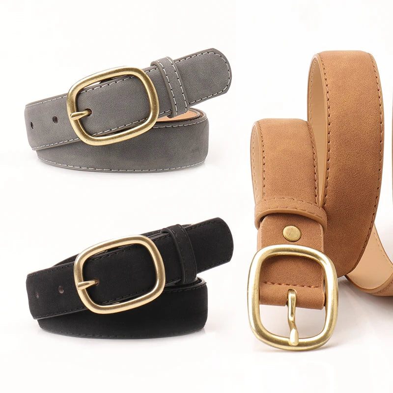 New Anti Velvet Leather Casual Buckle Belt for Women Alloy Buckle Belt for Women Factory Direct Sales Customized Belt