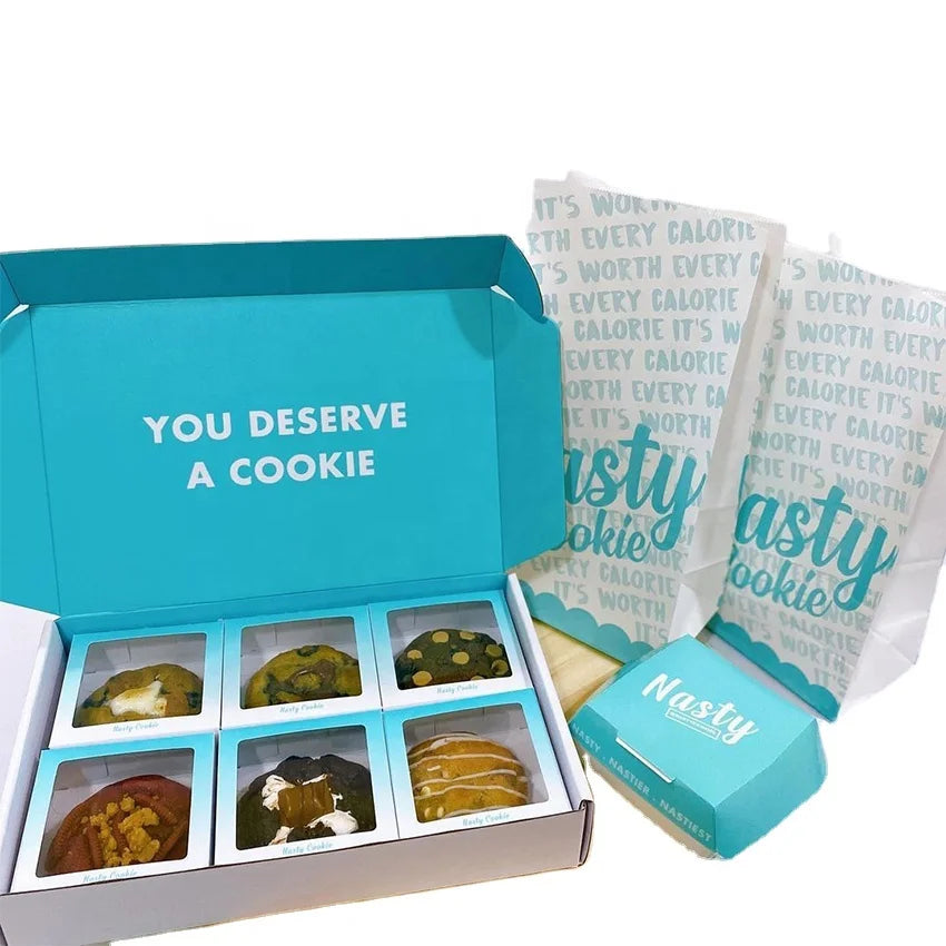 Eco-friendly Wholesale Recyclable Takeaway Sushi Box Candy Bakery Crepe Macarons Cake Paper Cardboard Packaging Box with Divider