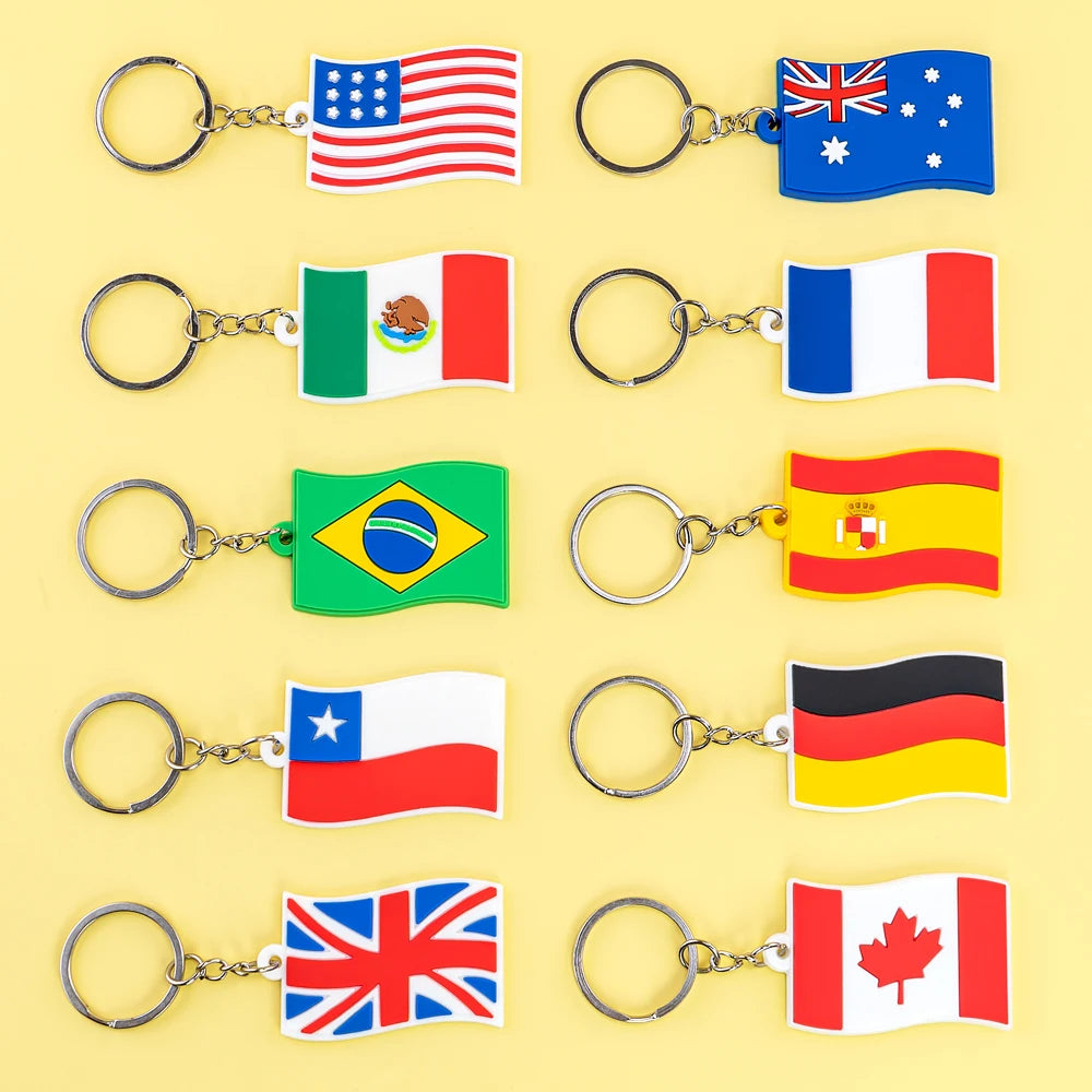 Wholesale Custom Martial Arts Cartoon Carabiner PVC Keychain with National Emblems Promotional Personalized Accessories