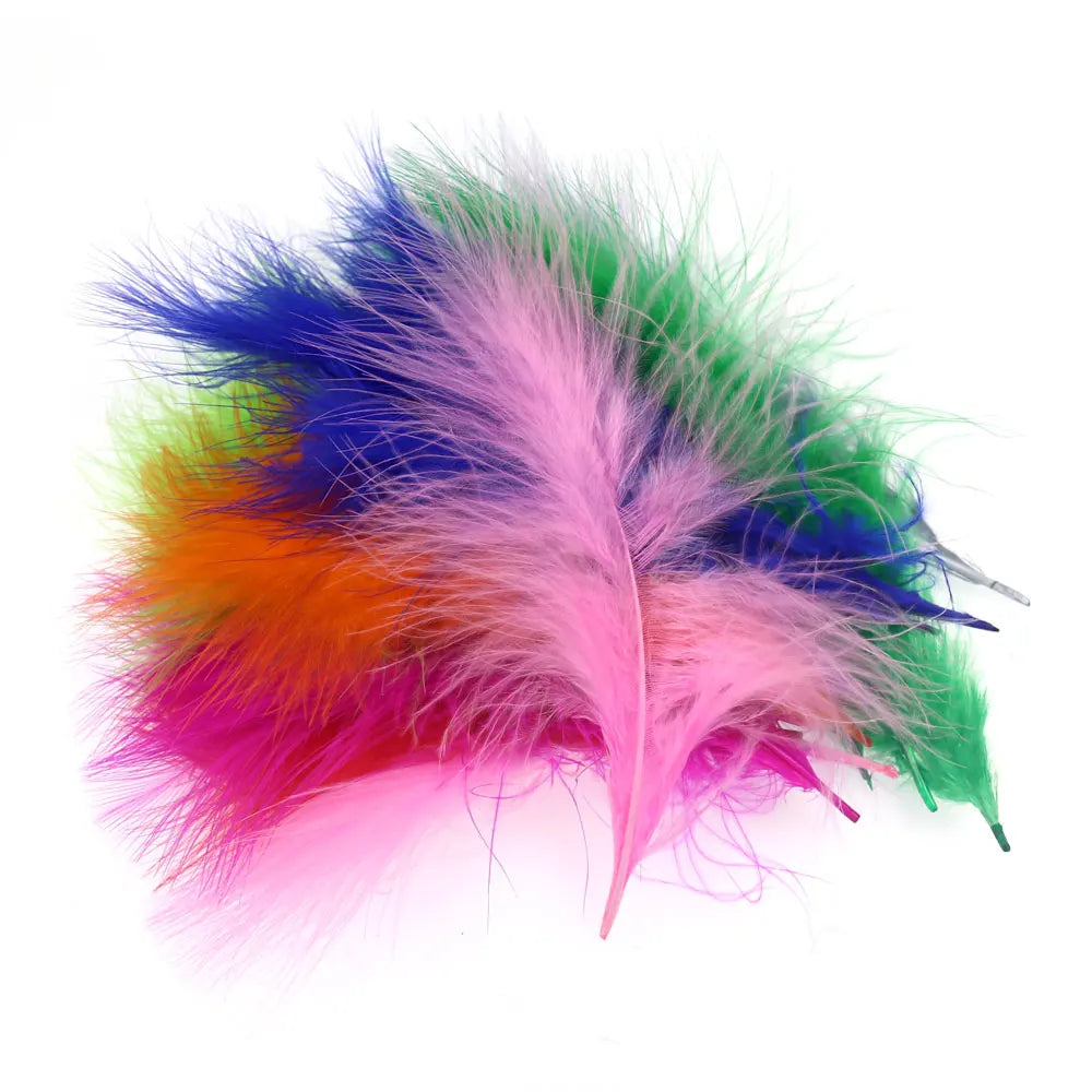 Colored Long Marabou Feather for Streamer Fly Lead Jig Woolly Bugger Leech Fly Bait Fish Tying Material Turkey Feather White