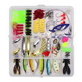 101Pcs/Set Mixed Artificial Fishing Lure Kit Crank Bait Popper Hooks Weights Soft Plastics Accessories Lure Box Set