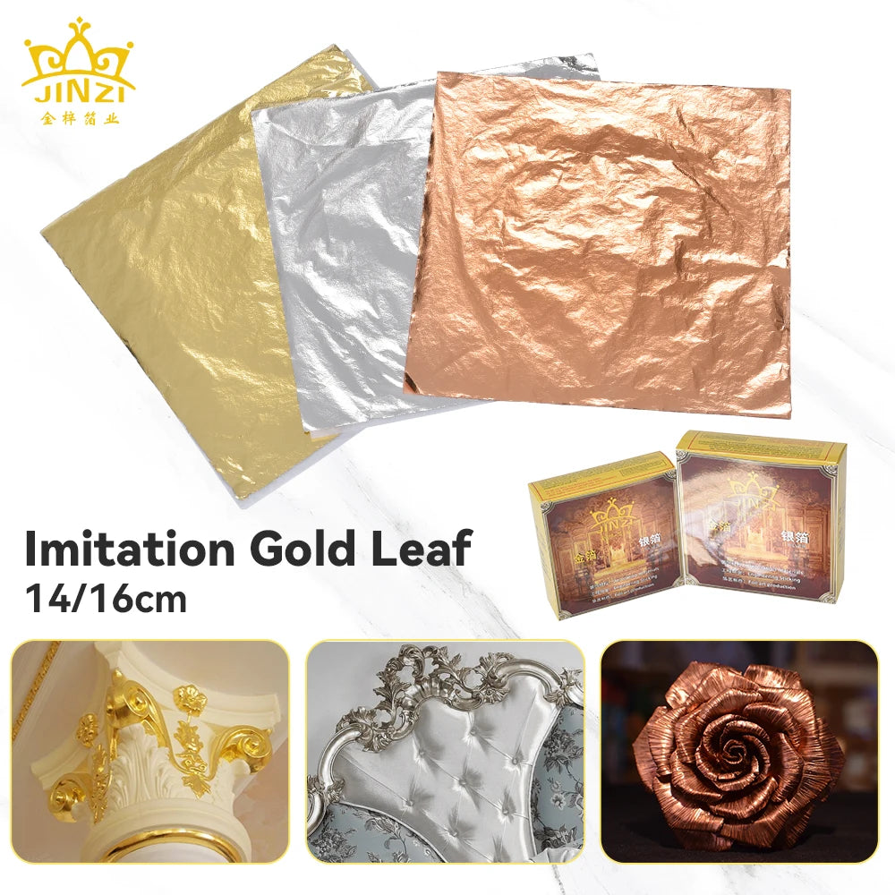 Hot Selling Product Fast Delivery 14/16Cm Imitation Gold Leaf Foil Sheets Use for Art Craft Deco
