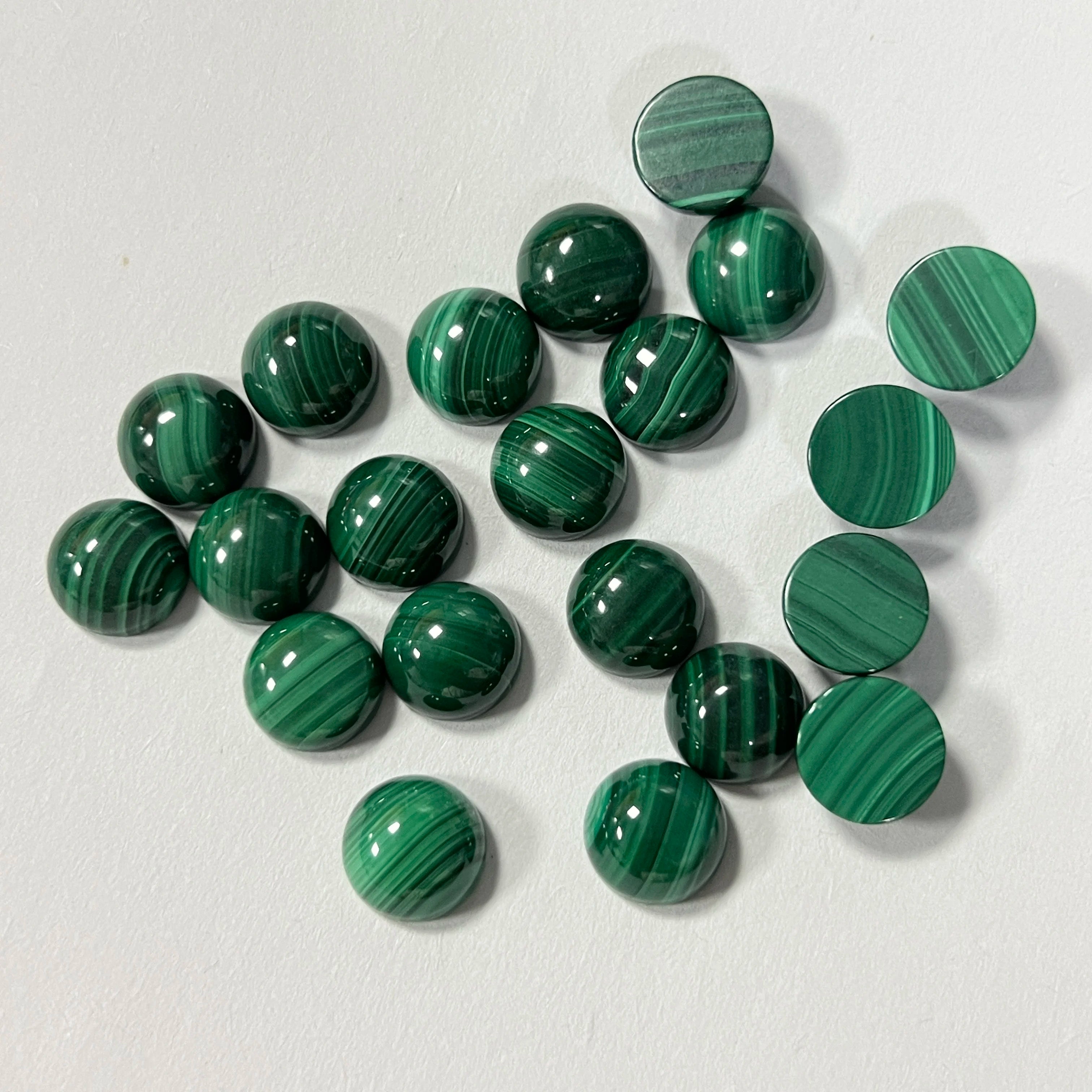 Round Cabochcon 5mm-14mm Green Natural Malachite Oval Cabochon High Quality Malachite