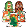 2024 New Product Christmas Bulk Wrapping Gift Backpack Xmas Santa Treat Goodie Bags for Party Favors Candy Drawstring Backpack
