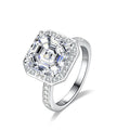 Fine Fashion Jewelry Radiant VVS Moissanite Diamond Ring Rhoudium Cluster Wedding Engagement Ring S925 Sterling Silver Rings