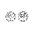 YC152 Personality Family love Jewelry 925 Sterling Silver Round Zircon Tree of Life Stud Earrings