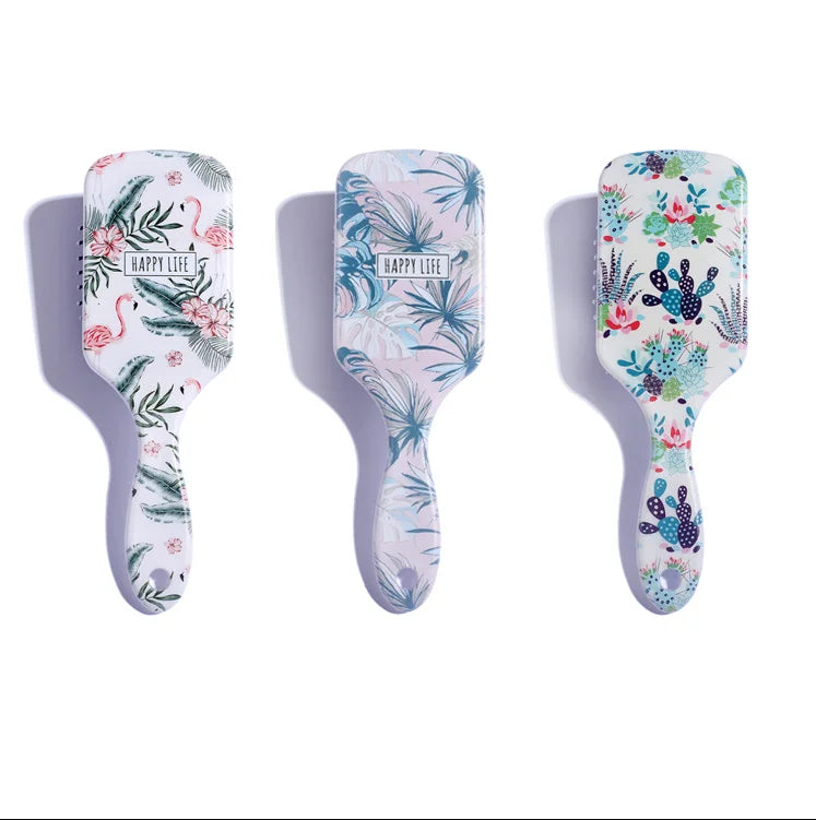 Hair Brush Massage Scalp Comb  element Bow Print Pattern Salon Hairdressing Massager Brush Curly Straight Air Cushion Combs