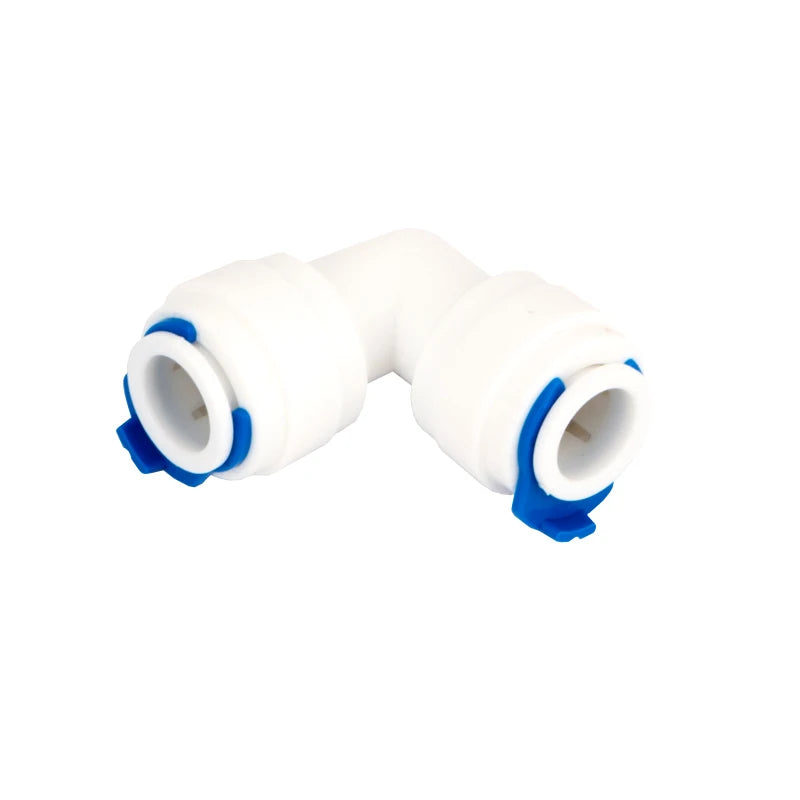 Yenvqee Water Pipe Connector Water Filter Fittings 3/8" to 3/8" Inch O.D Hose Elbow Connector for RO Water Filter System
