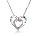 Jachon 2024 Copper Heart Necklace for Women's Jewelry High-quality Double Love Heart Pendant Necklaces for Women Girls