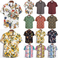 Summer Fashion Breathable Polyester Cotton Heat-Transfer Printed Floral Poplin Casual Designer Check Shirts for Men