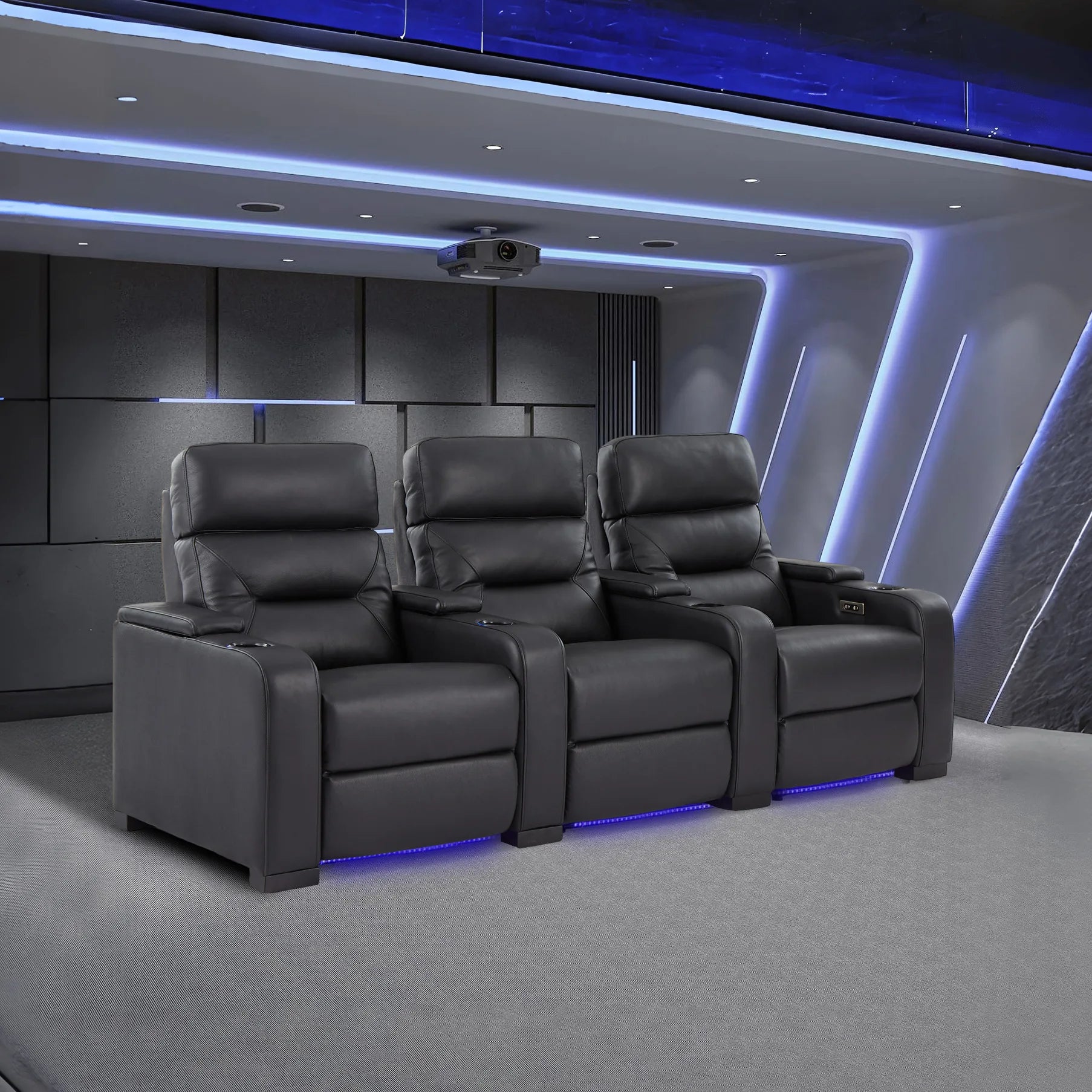 Modern First-Class Home Theater Sofa Electric Audiovisual Cinema for Villa VIP Extendable Set Design Space Capsule Style