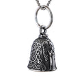 Never Ride Faster Than Your Guardian Angel Can Fly Guardian Riding Bell Stainless Steel Biker Motorcycle Pendant Bell Necklace
