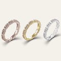 New Shining Platinum Plated Zircon Ring for Men and Women Fashion Row Diamond 925 Silver Index Finger Ring