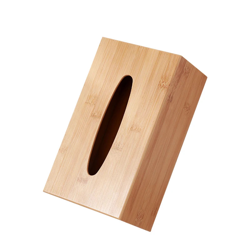 Resistant Rectangular Wooden Facial Bamboo Tissue Box with Sliding Bottom for Houseware Hotel