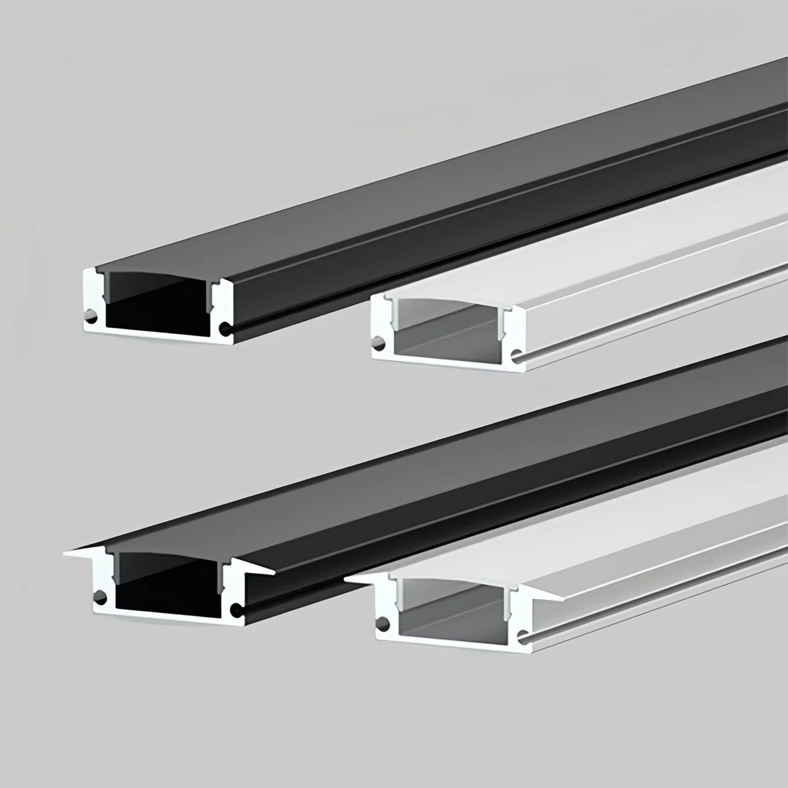 1707D Size Aluminum Profile With Pc Cover Diffuser Clear Opal Color Liner Light Corner Surface Mounted Aluminum Profile