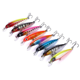 3D Eye Fishing Artificial Bait Lures 6# Hook 8.5cm 7.2g Minnow Fishing Lure Hard Artificial Swim Baits 8 Colour