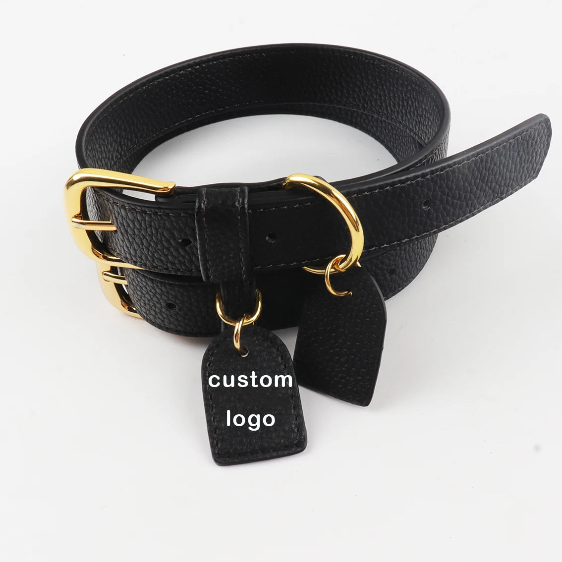 Heavy Duty Padded and Adjustable Collar Extra Pulling Power Buckle Custom 2.5 Cm Wid Leather Dog Collar Collier De Chien En Cuir