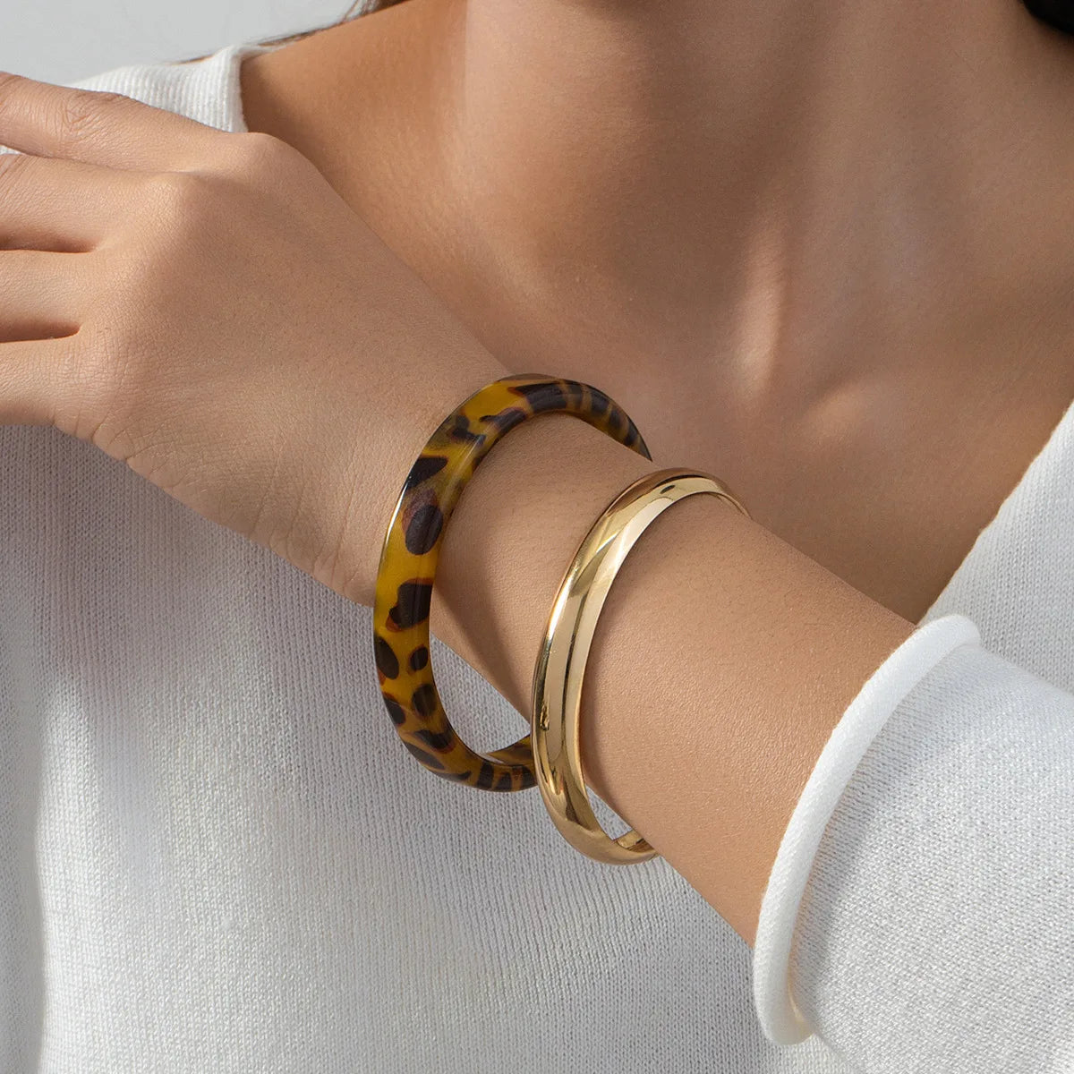 Hot Sale Vintage Colorful Resin Bracelet Charm Women Acrylic Leopard Bracelet for Girls Women Jewelry Accessories