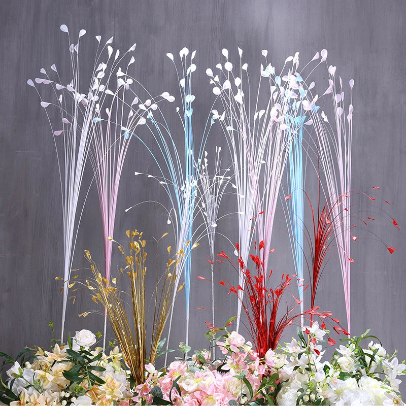 Wholesale Artificial Peacock Grass Wedding Flowers Arrangement with Grass for Decor Wedding Stage Background Flower