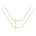 FUAMAY 18K Gold Plated Small Cross Necklace Silver 925 Religious Mini Cross Necklace Sterling Silver Link Chain Jewelry