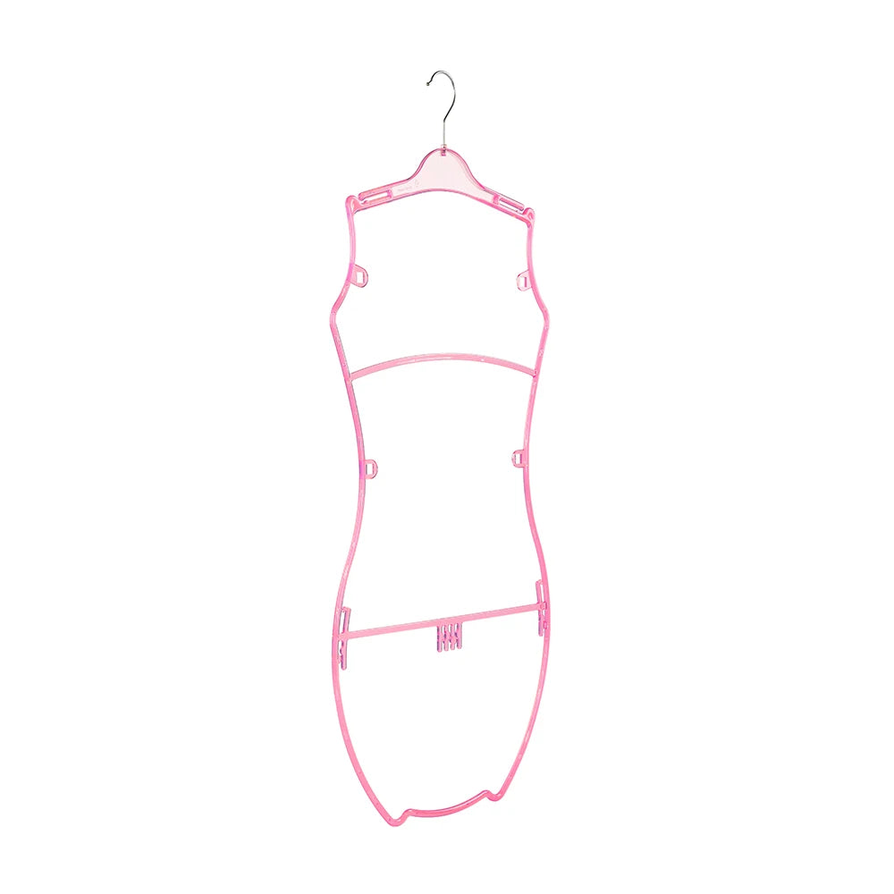 Wholesale Pink 38*78cm Plastic Multifunction Clothing Organizer for Girls Swimwear Hanger Body Shape Bikini Display Living Room
