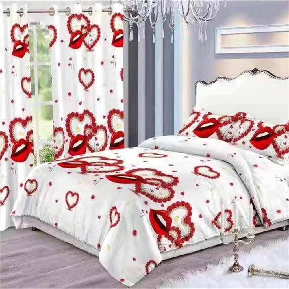 Wholesale Cheap Price 3D Digital Printed Polyester Folded Reversible Anti-Dust Mite 400TC Customizable Bedroom Bedding Set