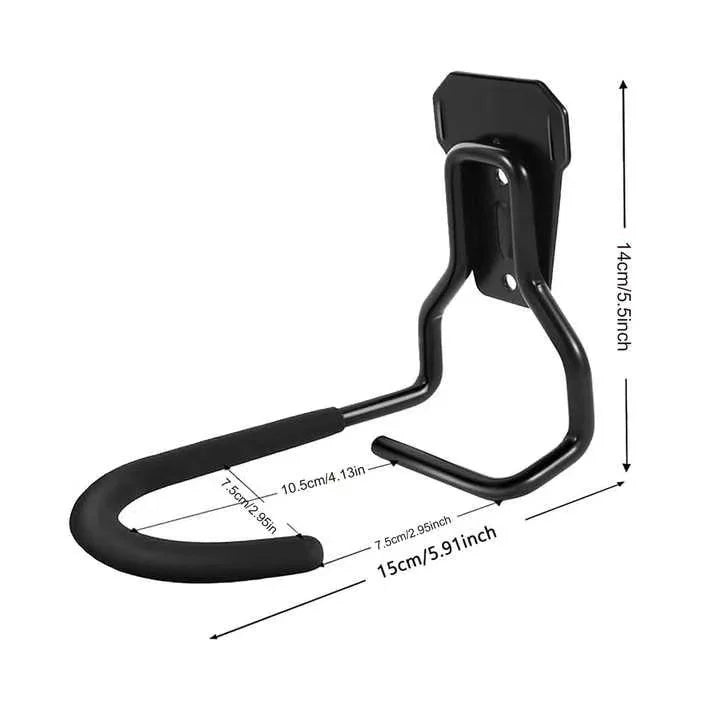 Secure Bike Holder for Road Bike Metal Wall Mount Garage Hangers with Expansion Screws Coated Hook for Easy Installation