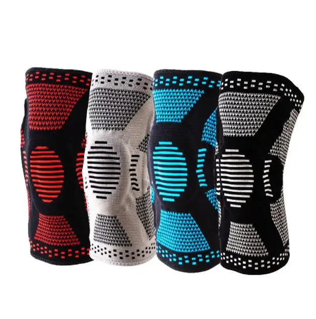 Silicone Spring Knee Pad Compression Knee Sleeve Basketball Running Spandex Sports Kneepads Patella Protector Brace Protective