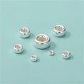 Jewelry Findings Wheel Beads 925 Sterling Silver Flat Round Spacer Beads for Jewelry Making